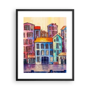 Póster en marco negro - Una ciudad como un cuento de hadas - 40x50 cm