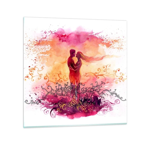Cuadro sobre vidrio - Impresiones sobre Vidrio - ¡Un solo corazón! Necesito tan poco para ser feliz… - 30x30 cm