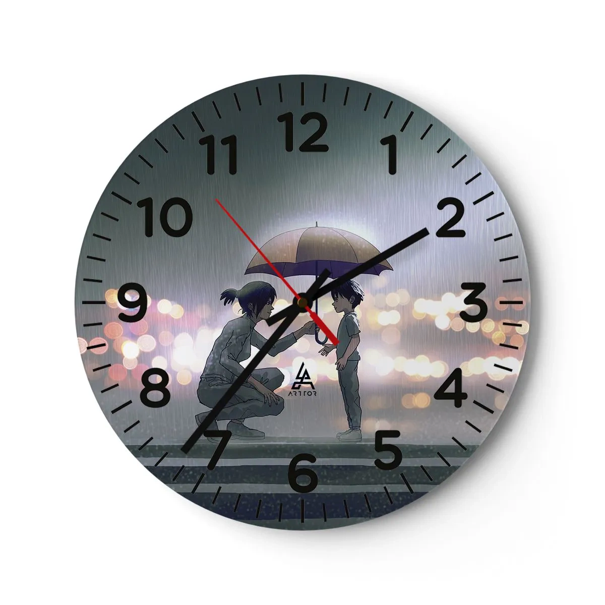 Reloj de pared - Reloj de vidrio - Y todo está bien - 40x40 cm