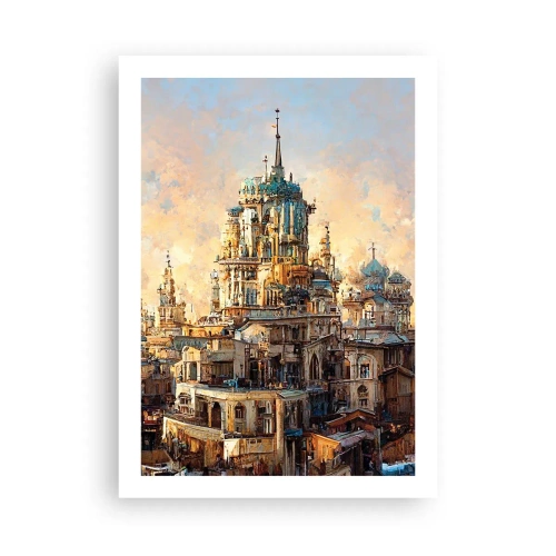 Póster - Arquitectura monumental en colores cálidos - 50x70cm - Una ciudad de ciudades - Decoración de pared moderna para salón y dormitorio ARTTOR
