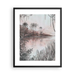 Póster en marco negro - Diario de un explorador del siglo XIX - 40x50 cm