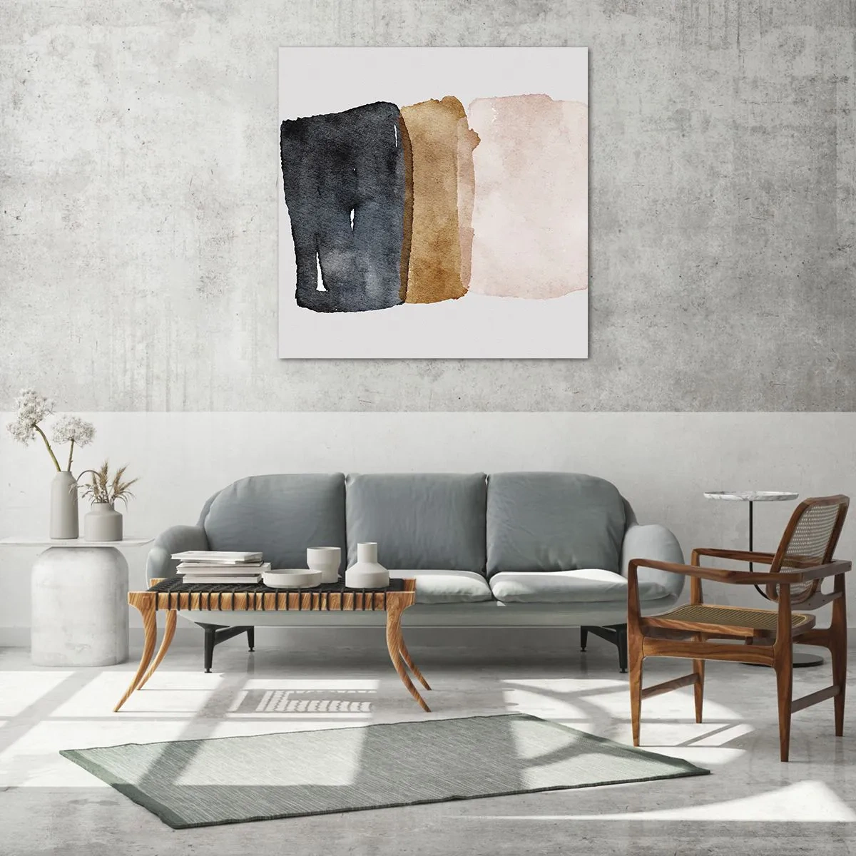 Cuadro sobre vidrio - Impresiones sobre Vidrio - Una composición de colores tierra - 40x40 cm