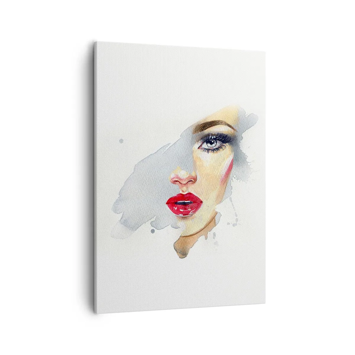 Cuadro sobre lienzo - Impresión de Imagen - Un retrato en acuarela de una mujer de mirada intensa. - 50x70cm - Reflejo en una gota de agua - Decoración de pared moderna para salón y dormitorio ARTTOR