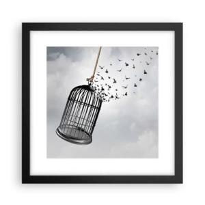 Póster en marco negro - Fe... Esperanza... ¡Libertad! - 30x30 cm