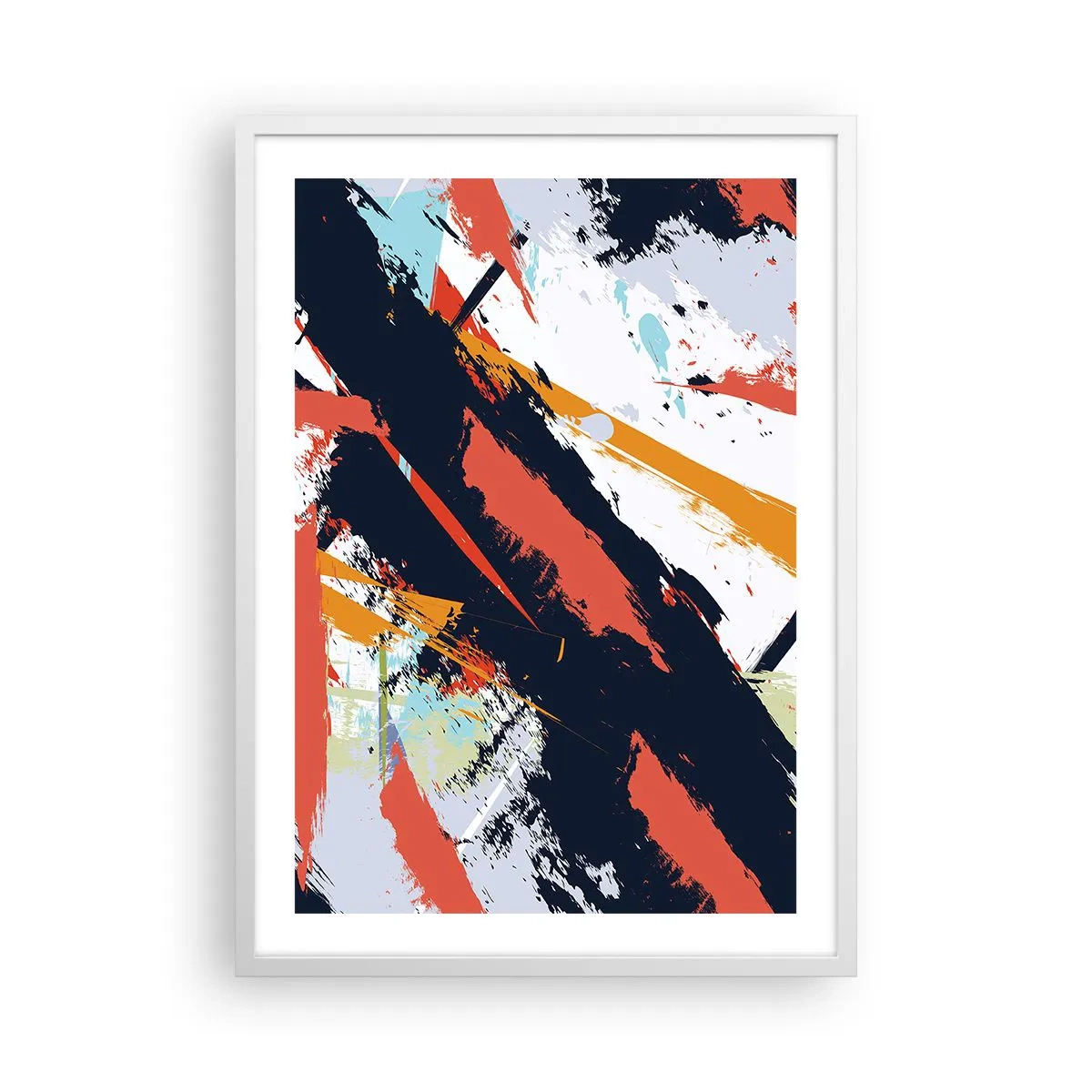 Póster en marco blanco - Composición dinámica - 50x70 cm