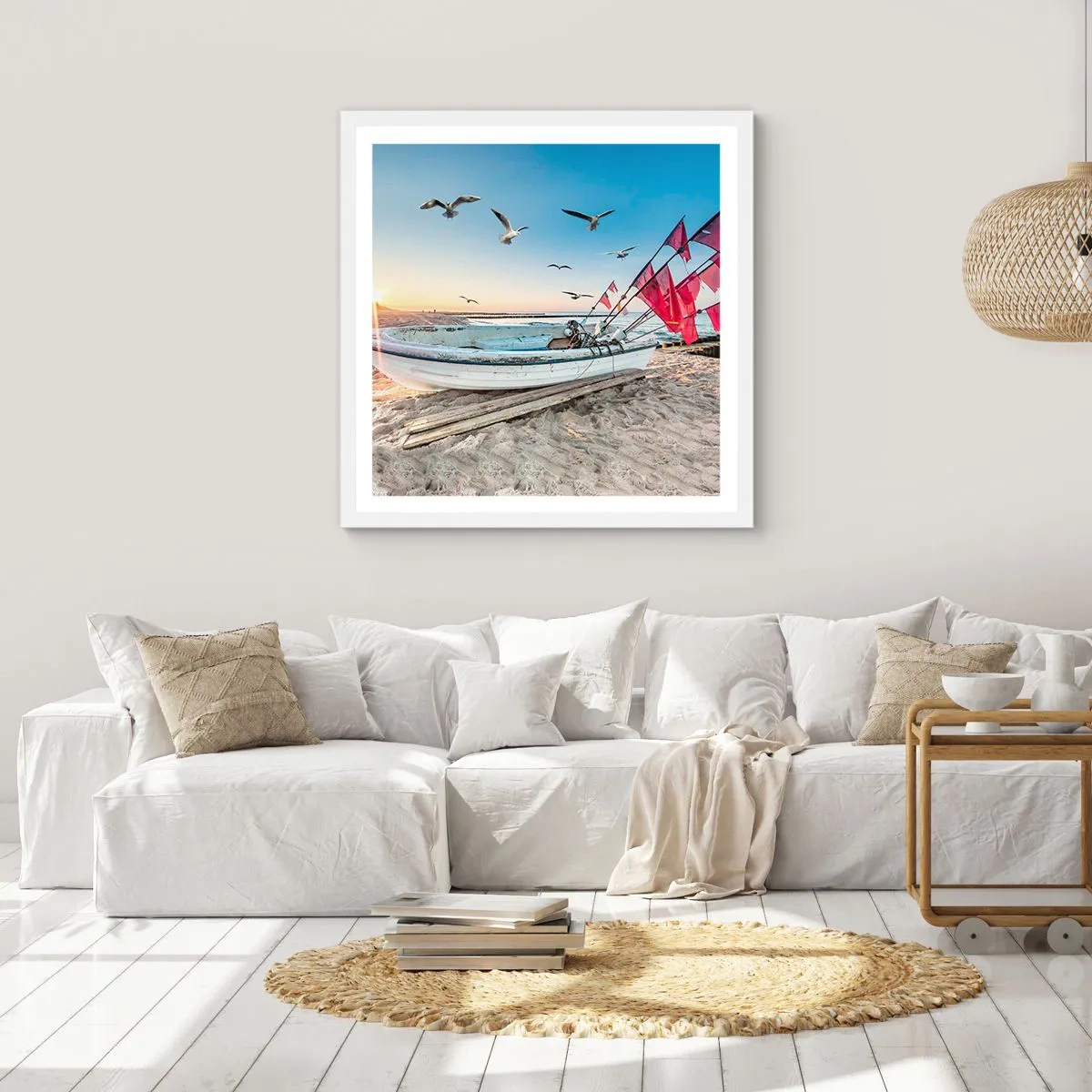 Póster en marco blanco - Un merecido descanso - 30x30 cm