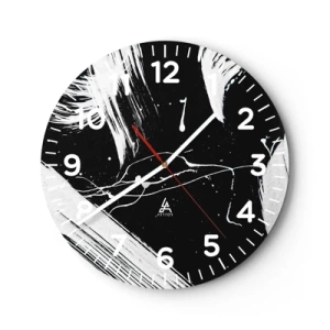 Reloj de pared - Reloj de vidrio - Rompiendo la oscuridad - 30x30 cm