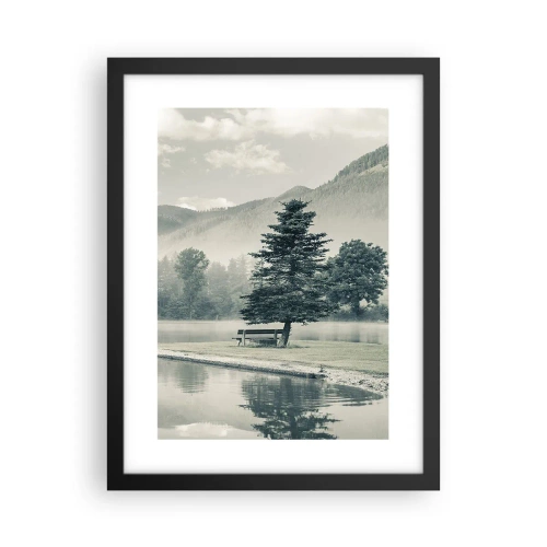 Póster en marco negro - El lago sigue durmiendo - 30x40 cm