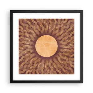 Póster en marco negro - Icono del sol - 40x40 cm