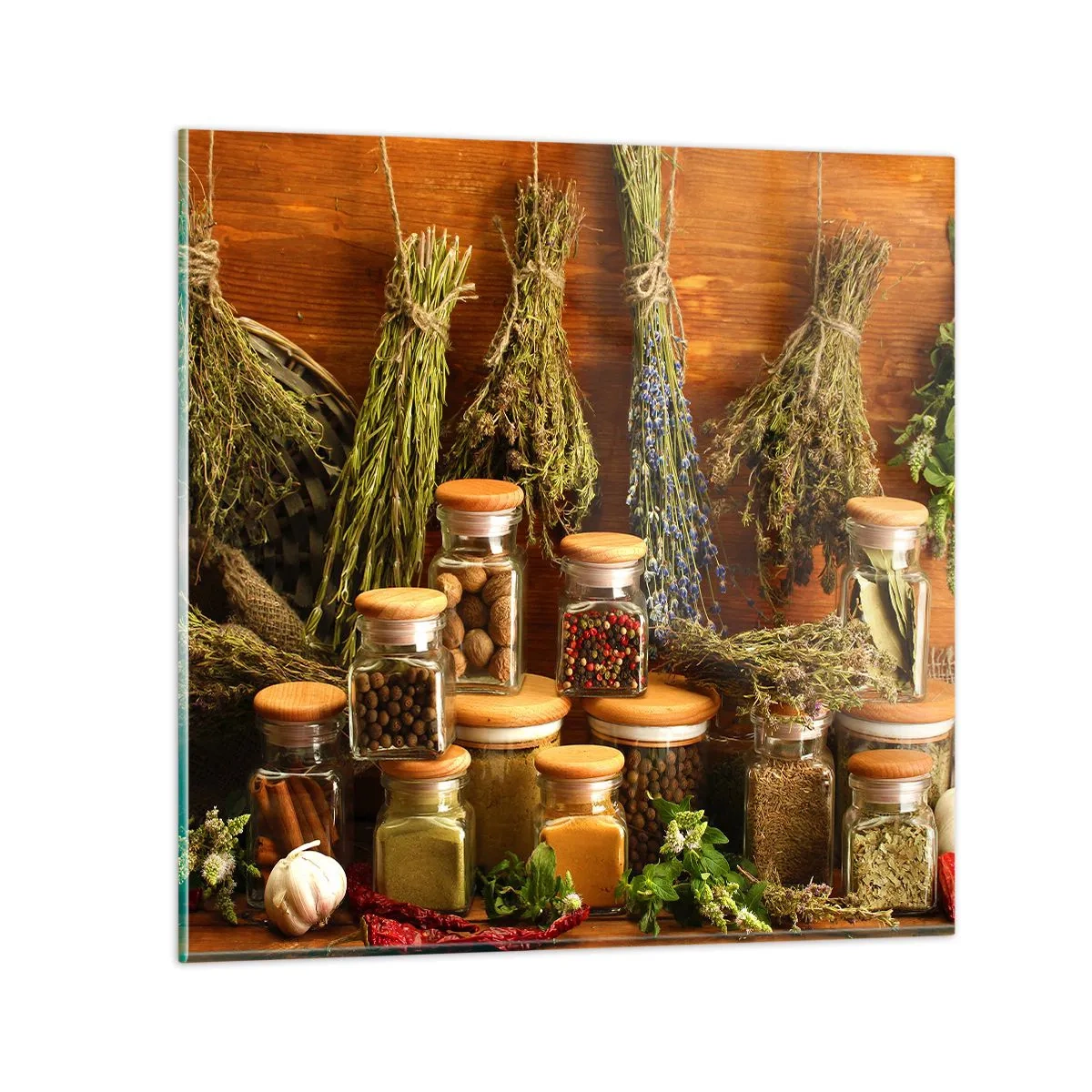 Cuadro sobre vidrio - Impresiones sobre Vidrio - La magia de la cocina - 40x40 cm