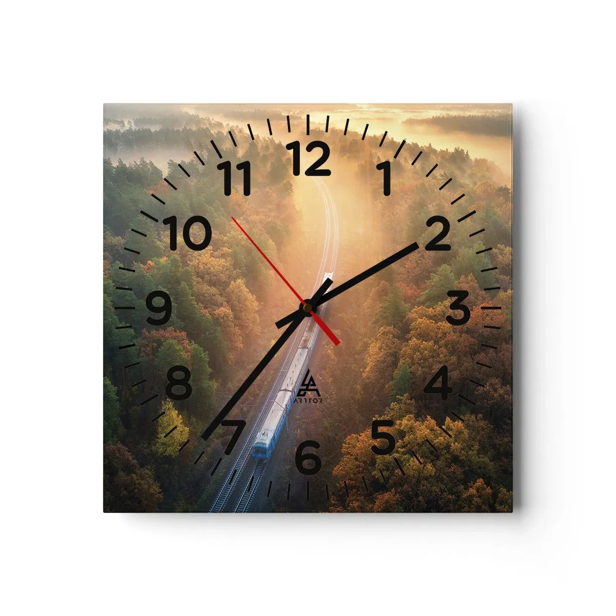 Reloj de pared - Reloj de vidrio - Un viaje otoñal - 40x40 cm