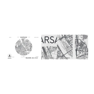 Muestra de fotomural Premium Canvas - Anatomía de Varsovia - Mapa, Varsovia, Polonia - 100x30 cm