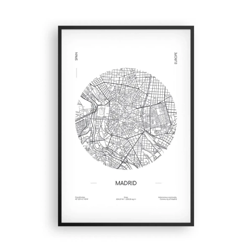 Póster en marco negro - Anatomía de Madrid - 61x91 cm
