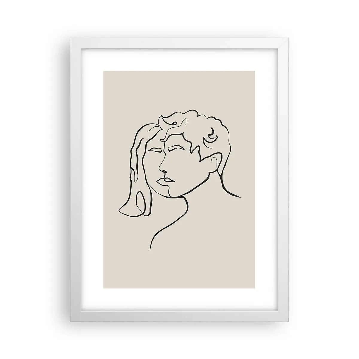 Póster en marco blanco - Y se convirtieron en uno - 30x40 cm