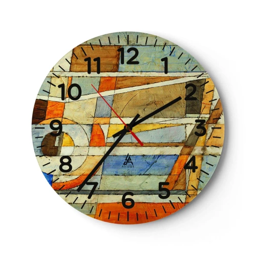 Reloj de pared - Reloj de vidrio - Cubismo en una obra - 30x30 cm