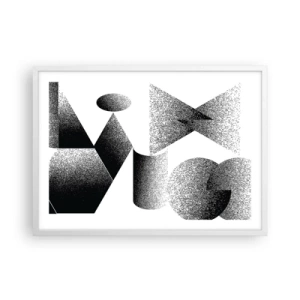 Póster en marco blanco - Ángulos y óvalos - 70x50 cm