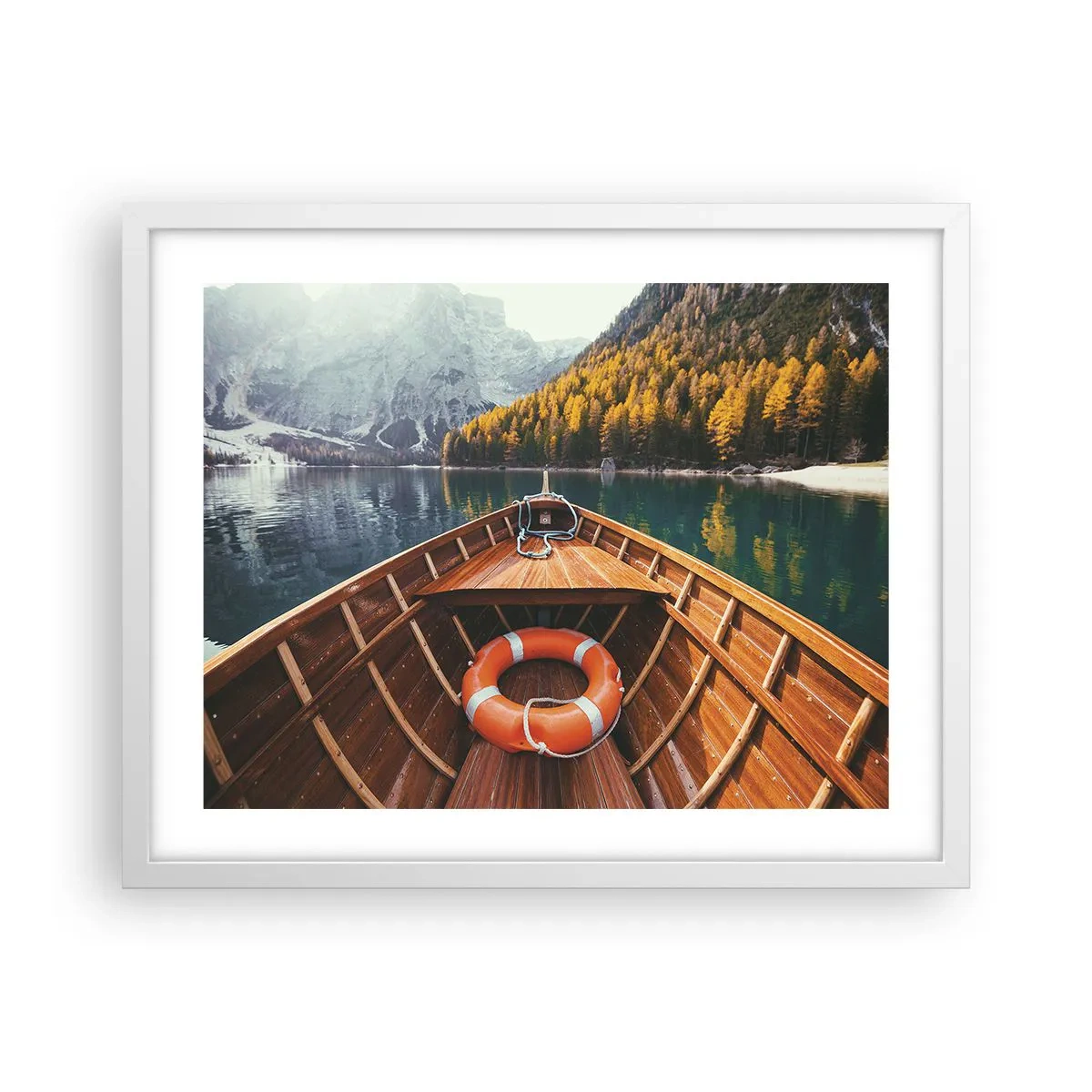 Póster en marco blanco - Viaje a la montaña - 50x40 cm