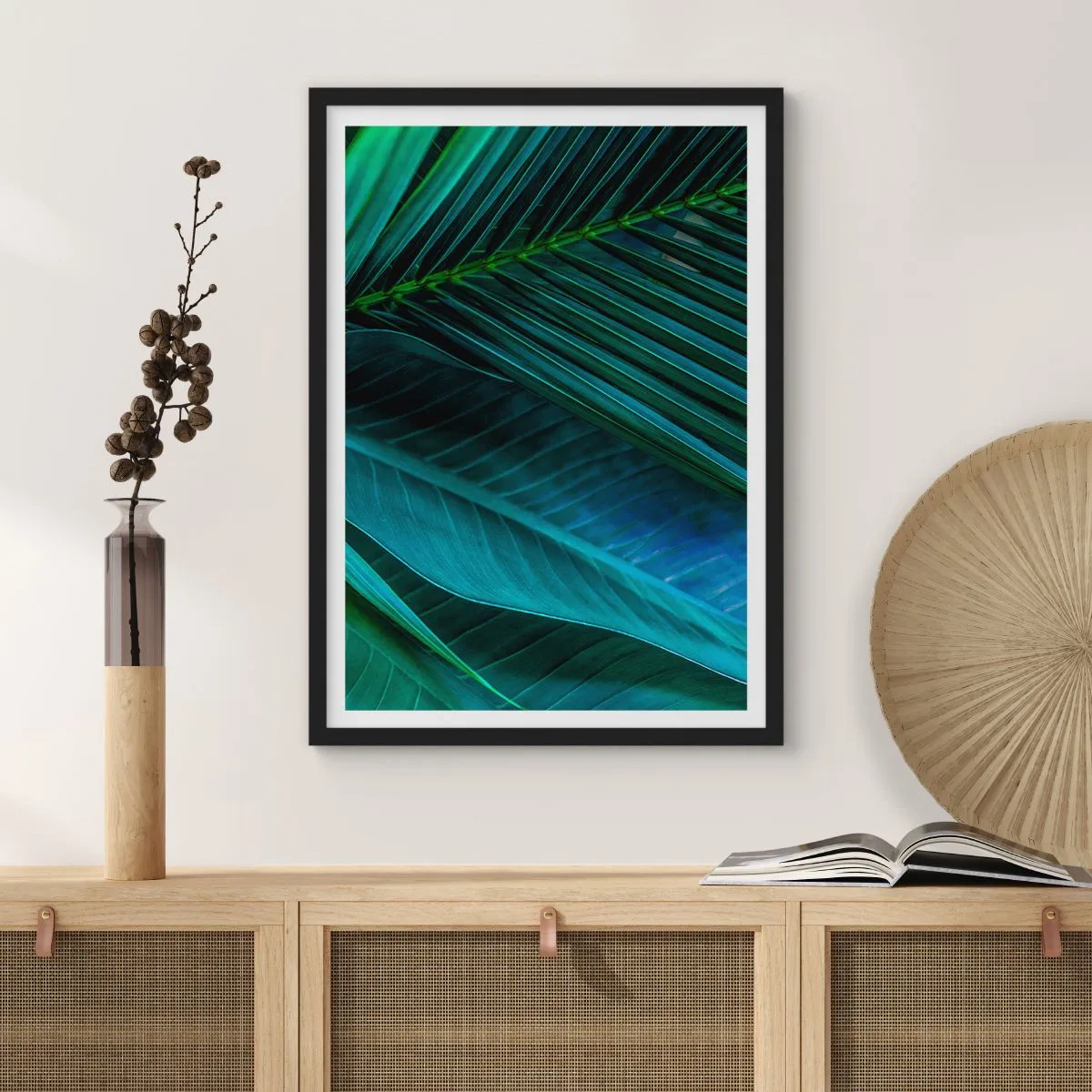 Póster en marco negro - Anatomía del verde - 40x50 cm