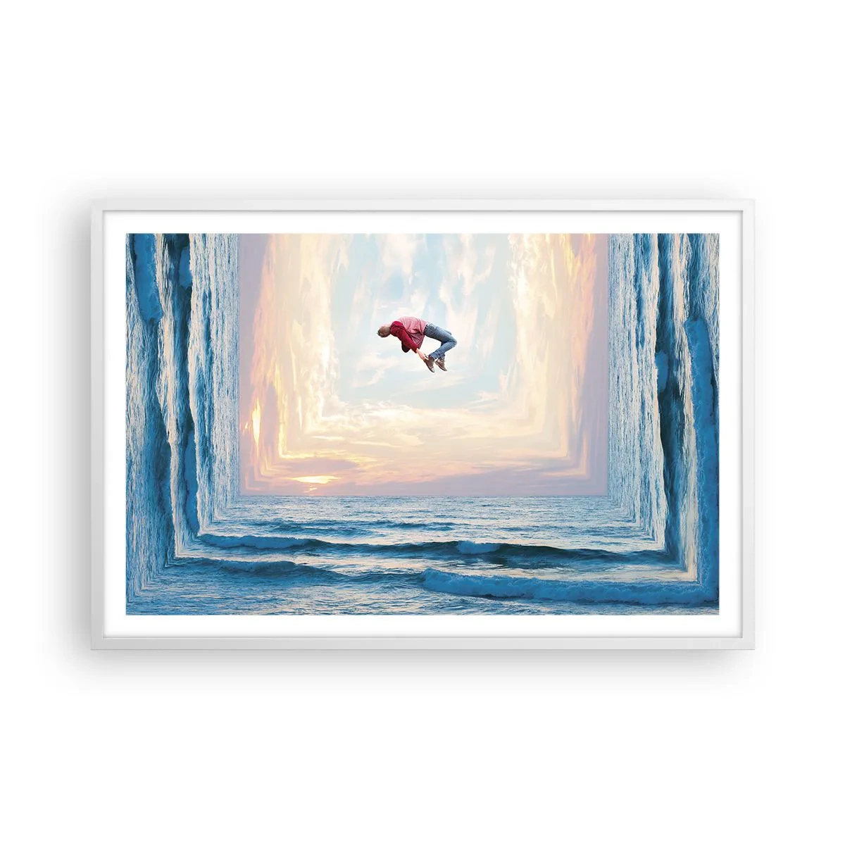 Póster en marco blanco - A otra dimensión - 91x61 cm