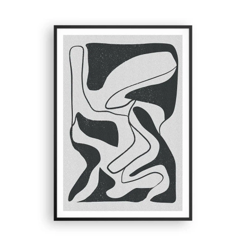 Póster en marco negro - Juego abstracto en un laberinto - 70x100 cm