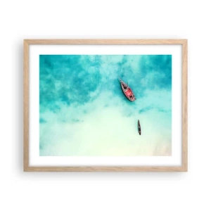 Póster en marco roble claro - Porque en las playas de Zanzíbar, cuando las aguas se desbordan... - 50x40 cm