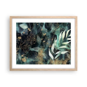 Póster en marco roble claro - Jardín encantado - 50x40 cm