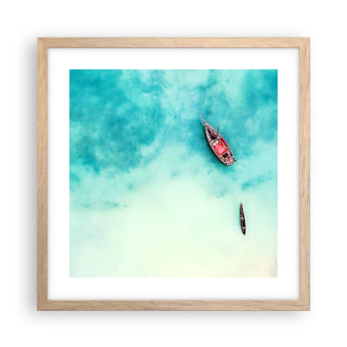 Póster en marco roble claro - Porque en las playas de Zanzíbar, cuando las aguas se desbordan... - 40x40 cm