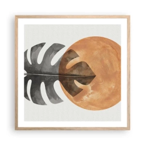 Póster en marco roble claro - Siempre el sol - 60x60 cm