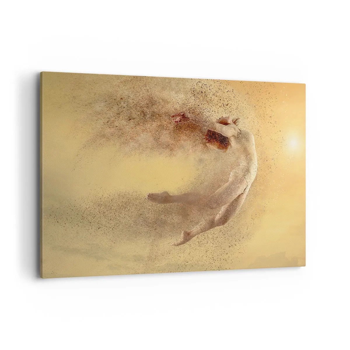 Cuadro sobre lienzo - Impresión de Imagen - Una figura en movimiento dinámico con efecto de desintegración. - 120x80cm - En una exaltación danzante - Decoración de pared moderna para salón y dormitorio ARTTOR