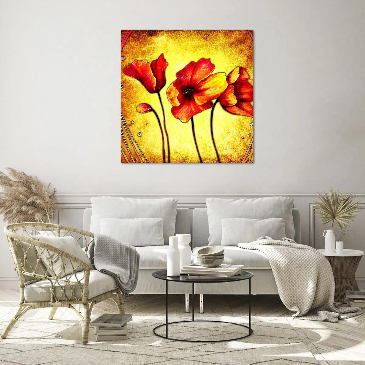 Cuadro sobre vidrio - Impresiones sobre Vidrio - En decoración Art Nouveau - 70x70 cm