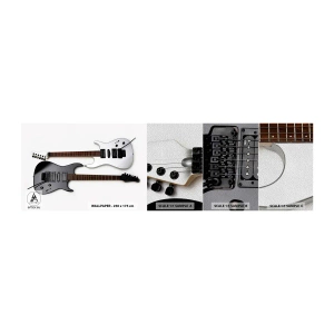 Muestra de fotomural Premium Sand - Armonía de formas - Música, Guitarra electrica, Un instrumento musical - 100x30 cm