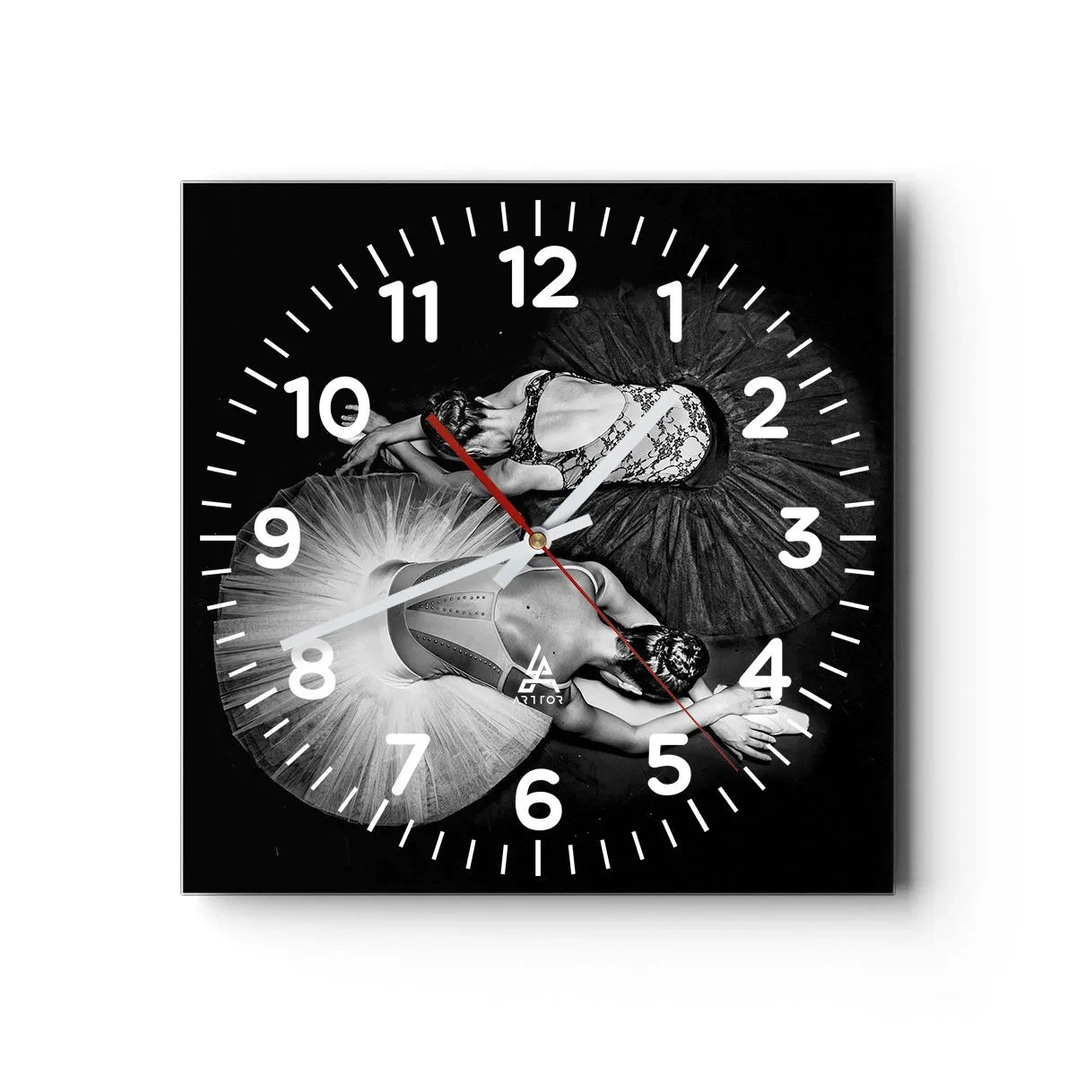 Reloj de pared - Reloj de vidrio - Yin y yang: el equilibrio perfecto - 30x30 cm