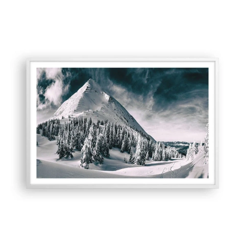Póster en marco blanco - Tierra de nieve y hielo - 91x61 cm