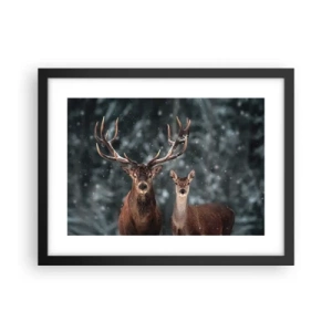 Póster en marco negro - El señor y la señora del bosque - 40x30 cm