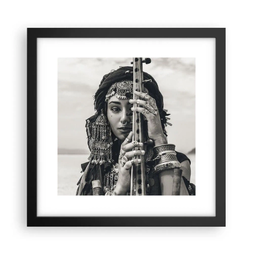 Póster en marco negro - La música propia de Oriente - 30x30 cm