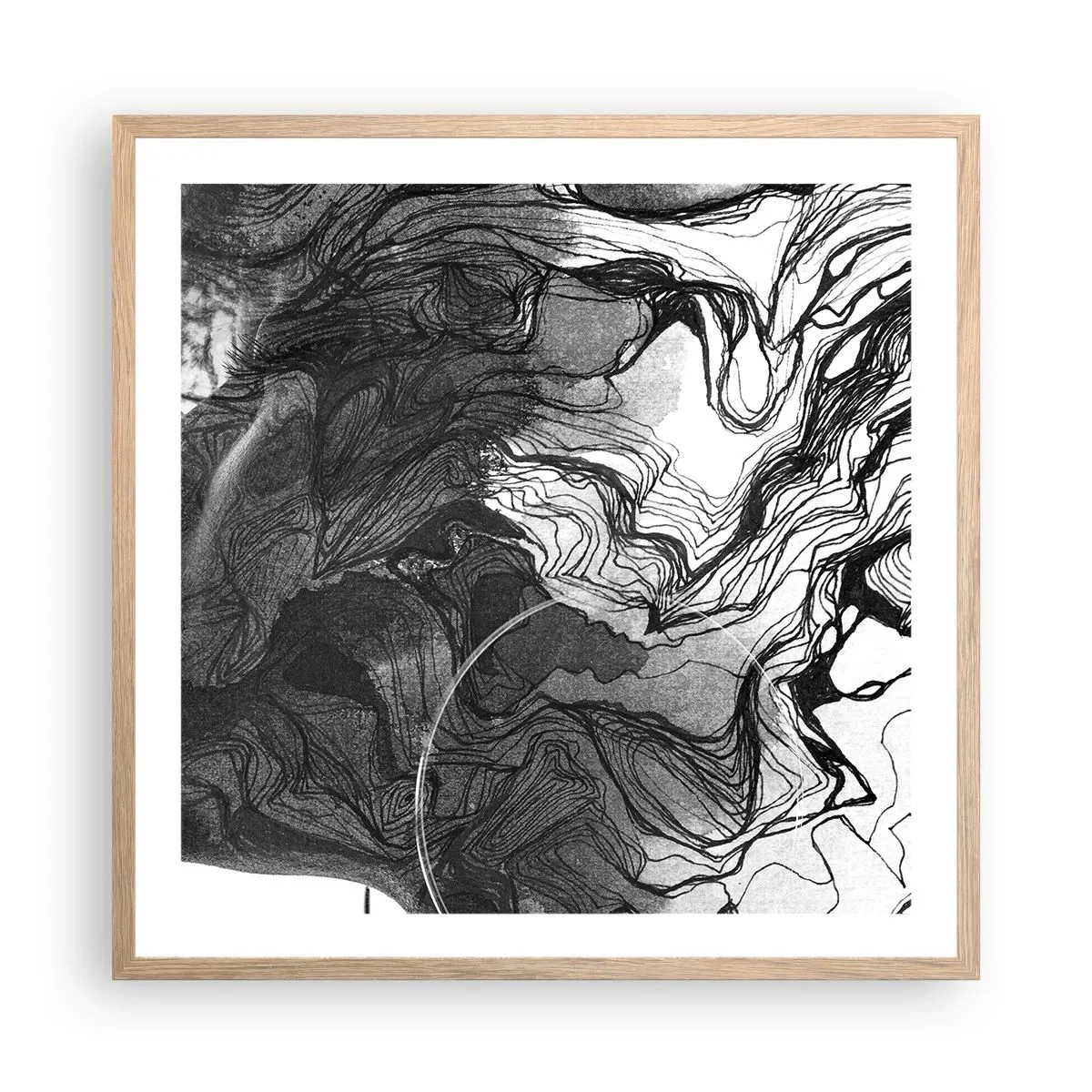 Póster en marco roble claro - Enredada en sueños - 60x60 cm