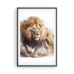 Póster en marco negro - El rey ha partido - 61x91 cm