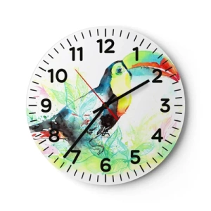 Reloj de pared - Reloj de vidrio - Colorido como América del Sur - 40x40 cm