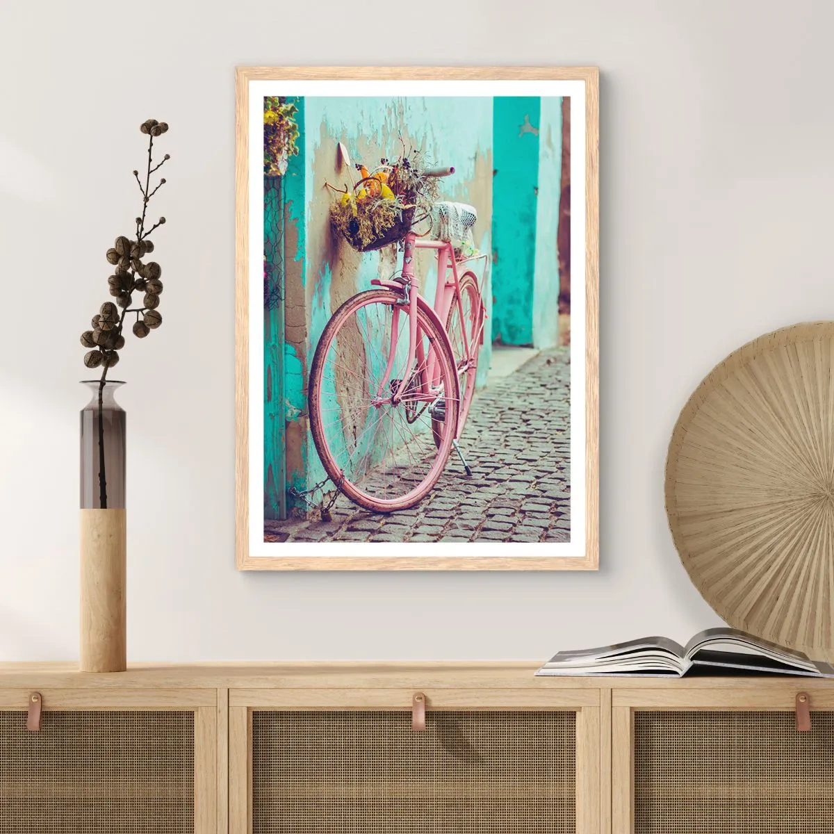 Póster en marco roble claro - Ahora mismo vuelvo - 70x100 cm