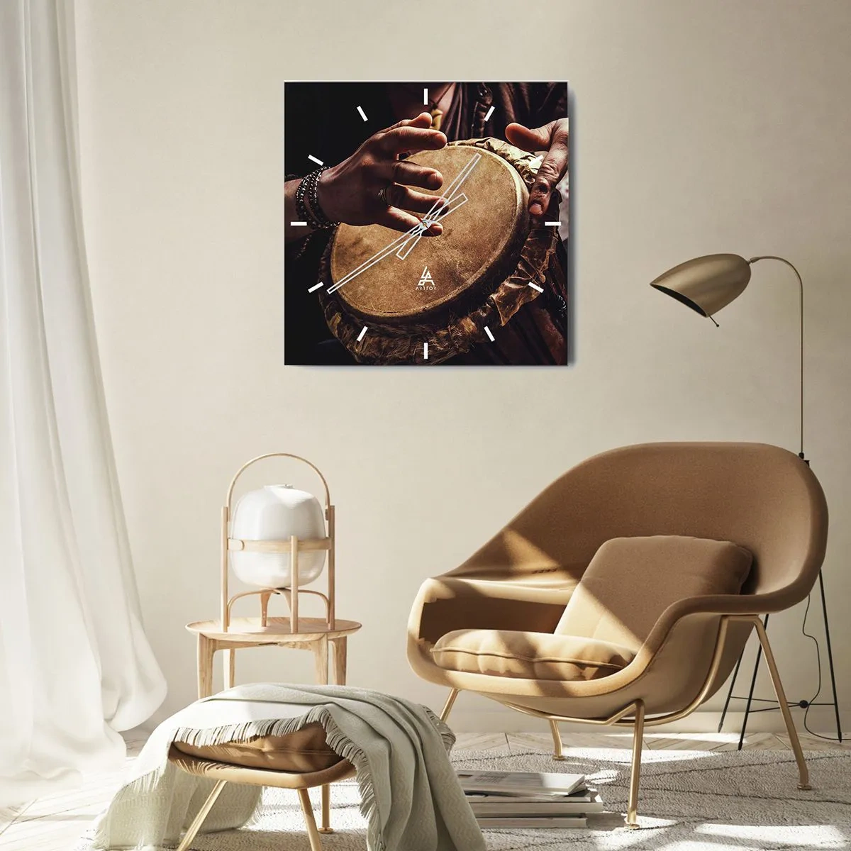 Reloj de pared - Reloj de vidrio - En el ritmo del corazón - 40x40 cm