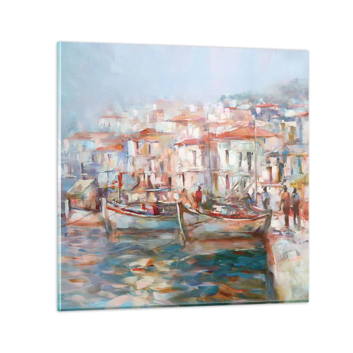 Cuadro sobre vidrio - Impresiones sobre Vidrio - Vacaciones en colores pastel - 30x30 cm