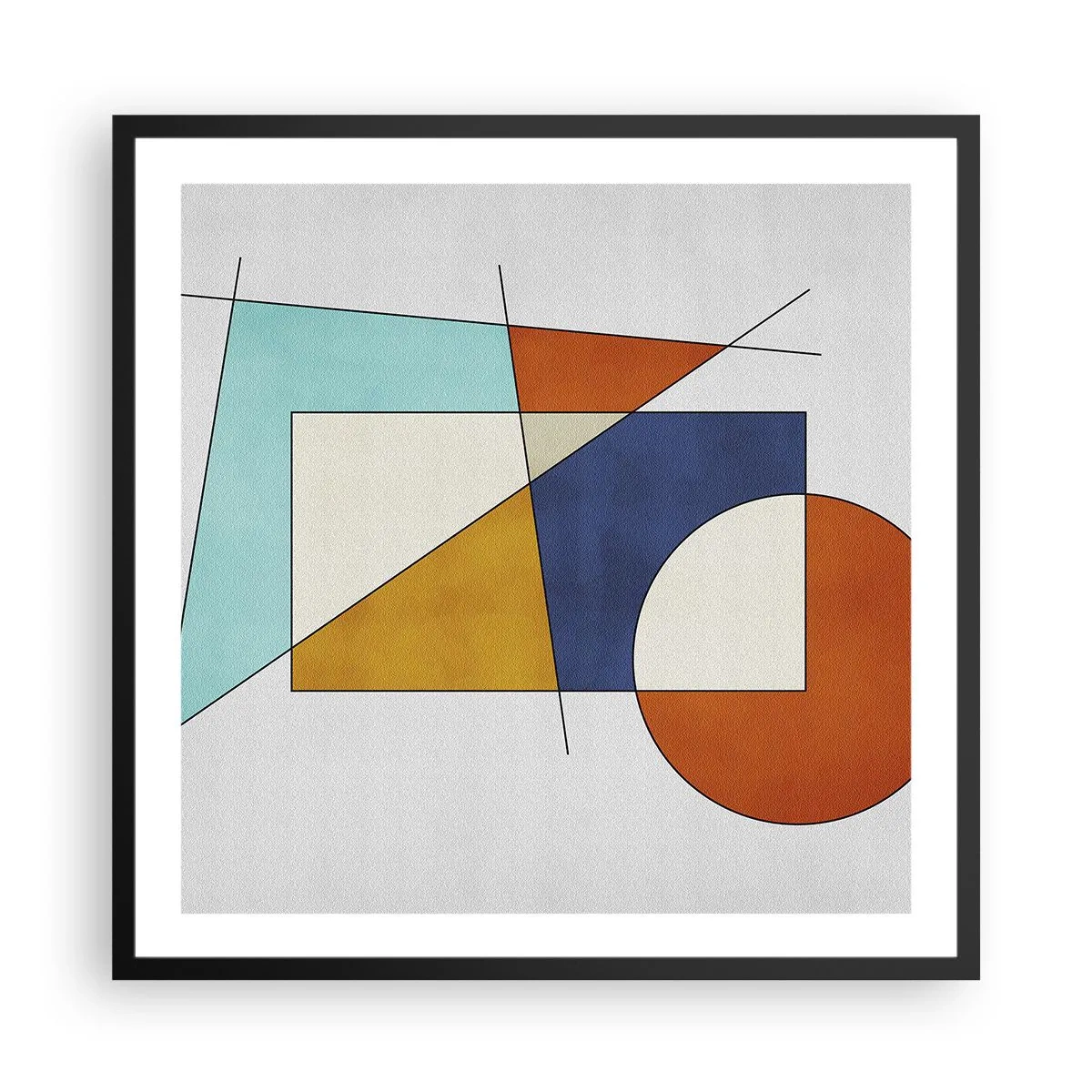 Póster en marco negro - Abstracción: diversión modernista - 60x60 cm