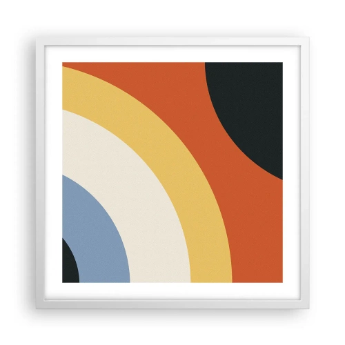 Póster en marco blanco - Círculo sobre círculo - 50x50 cm