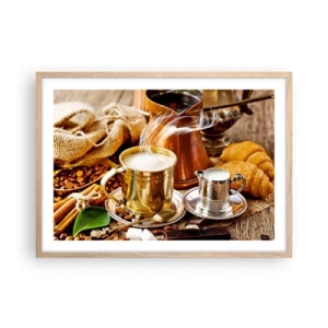 Póster en marco roble claro - Que tengas un buen día - 70x50 cm