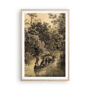Póster en marco roble claro - Expedición a la fuente - 61x91 cm