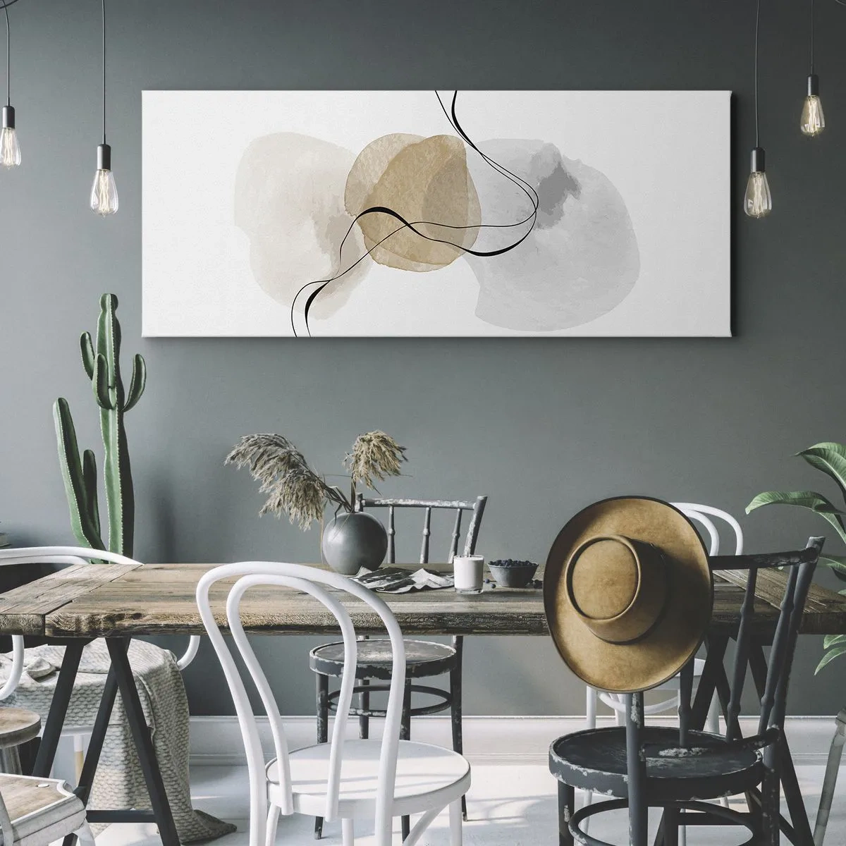 Cuadro sobre lienzo - Impresión de Imagen - Pompas de aire - 100x40 cm