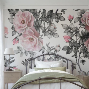 Fotomural Autadhesivo Deluxe Sticker - Entre las rosas - flores, Rosa, Jardín - 400x280 cm