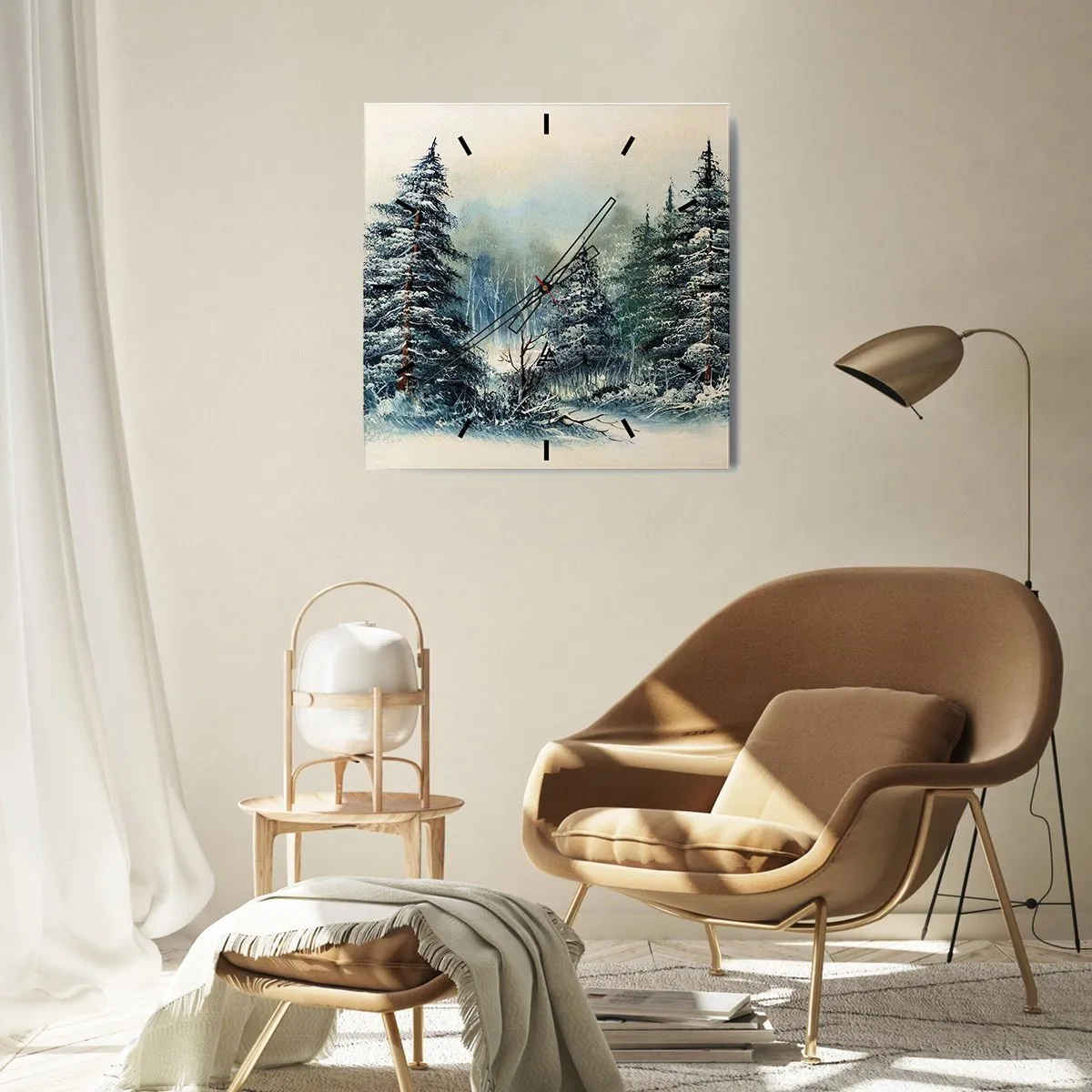 Reloj de pared - Reloj de vidrio - Preparados para la Navidad - 40x40 cm