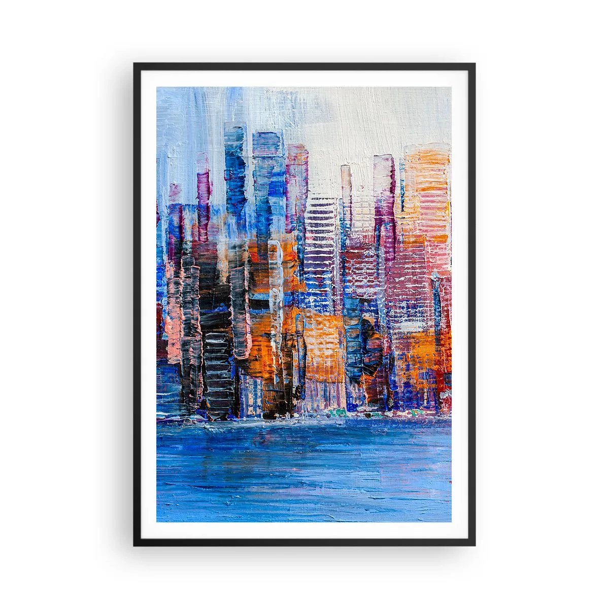 Póster en marco negro - Una metrópoli alegre - 70x100 cm