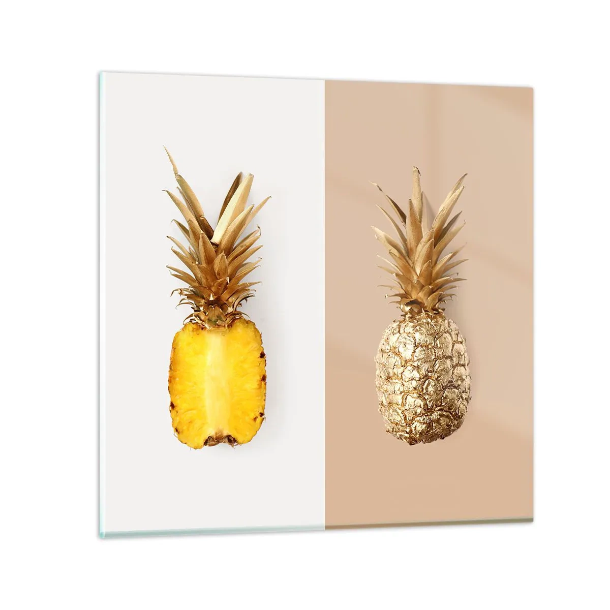 Cuadro sobre vidrio - Impresiones sobre Vidrio - Piña y media - 30x30 cm